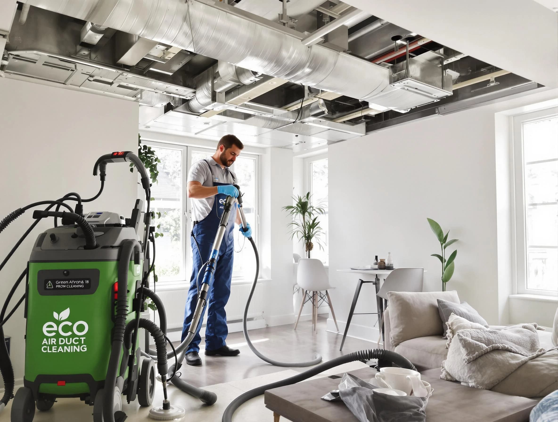 Ashland City Air Duct Cleaning technician performing eco-friendly duct cleaning using sustainable methods in Ashland City