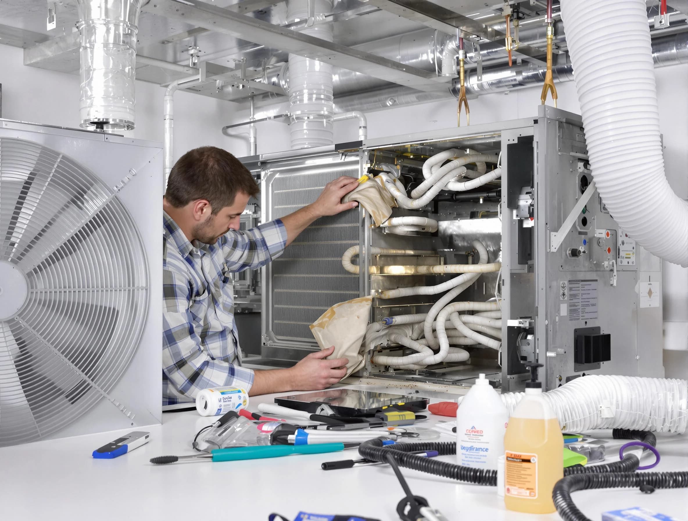 Ashland City Air Duct Cleaning specialist performing precision AC coil cleaning in Ashland City