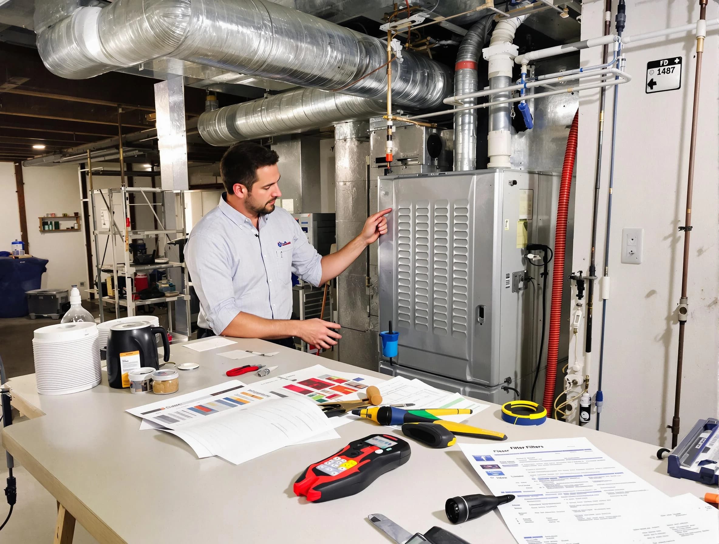 Ashland City Air Duct Cleaning inspector conducting detailed filter system evaluation using professional diagnostic tools in Ashland City