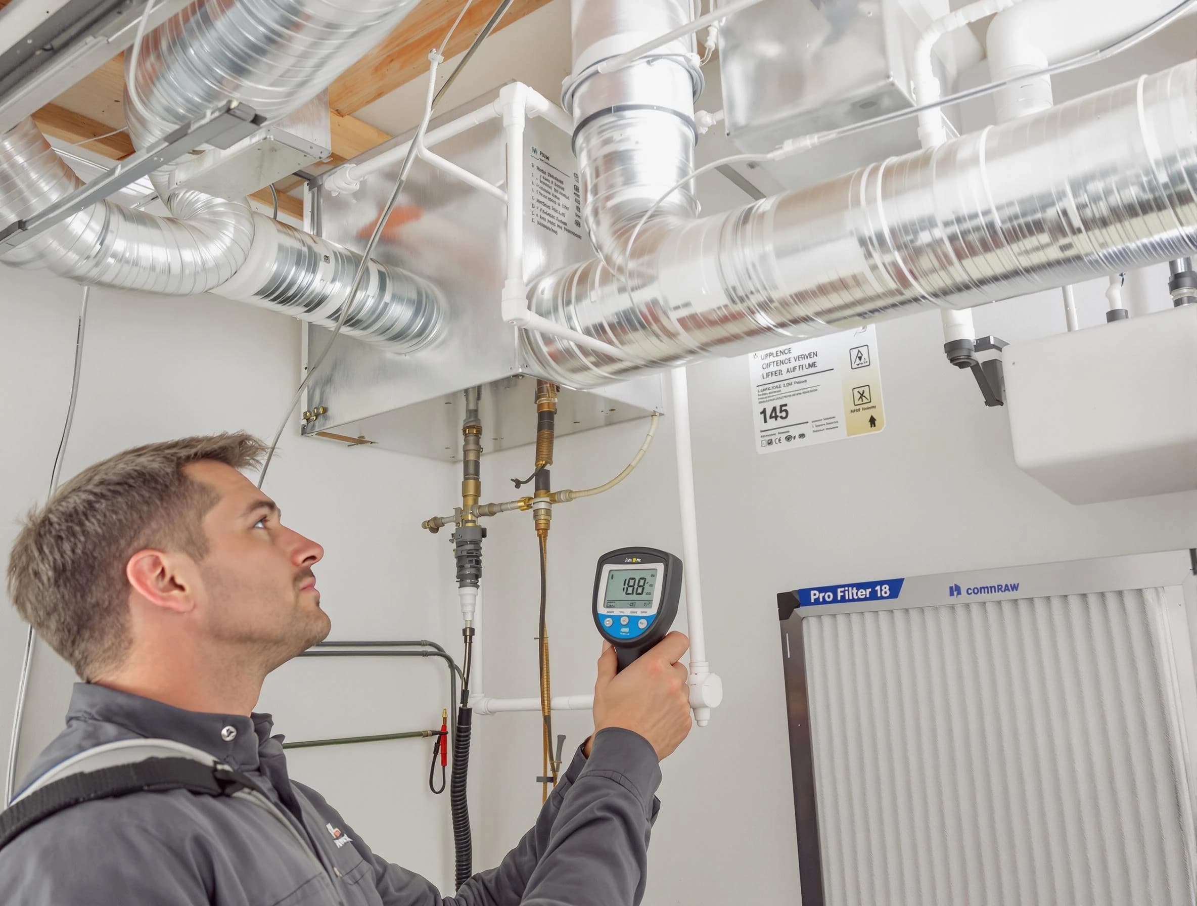 Ashland City Air Duct Cleaning expert conducting detailed filter system inspection using diagnostic tools in Ashland City
