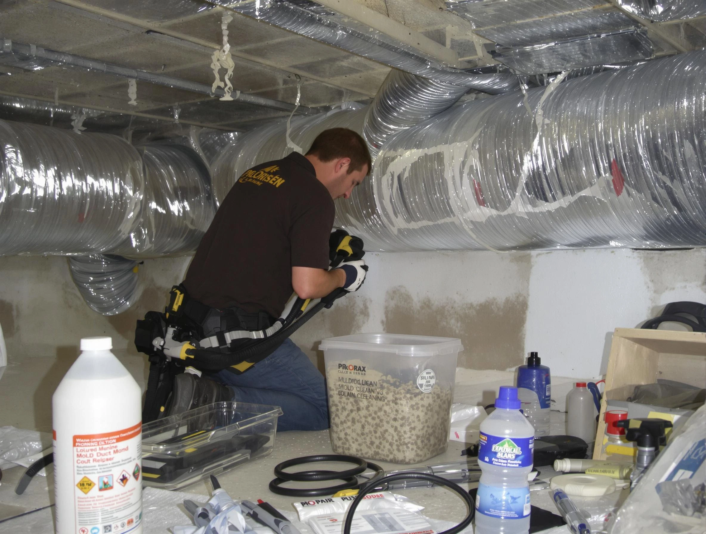 Ashland City Air Duct Cleaning specialist performing professional mold removal from air ducts in Ashland City