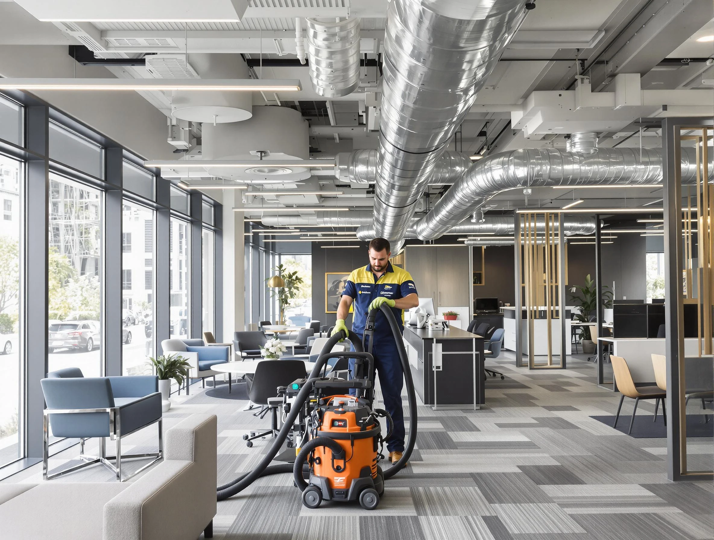 Ashland City Air Duct Cleaning team performing thorough commercial duct cleaning at a Ashland City business center