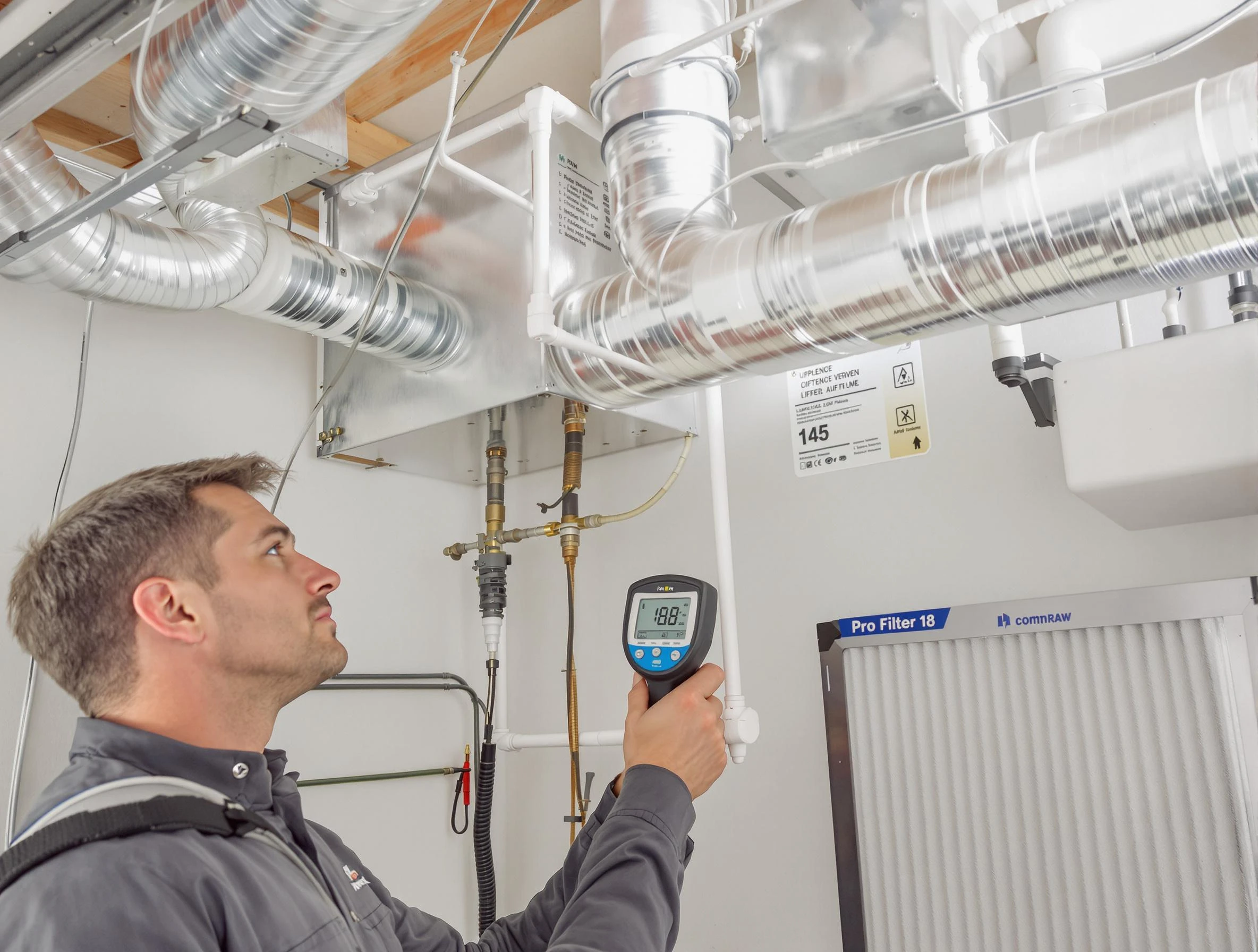 Ashland City Air Duct Cleaning expert conducting detailed filter system inspection using diagnostic tools in Ashland City